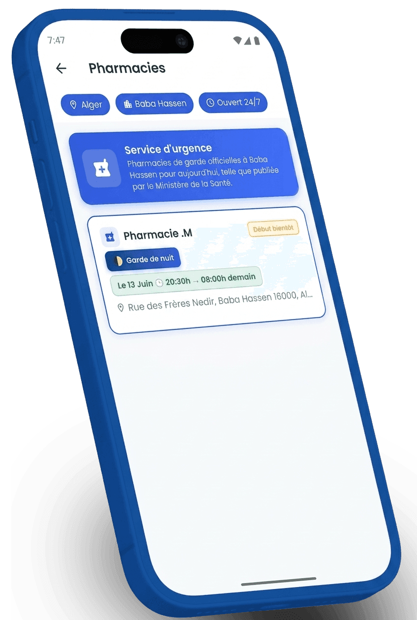 Duty Pharmacies in Algiers - Yadoct Template